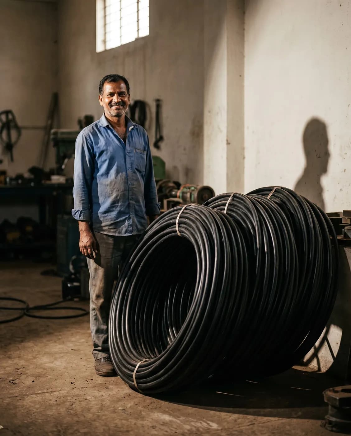 A cable manufacturer on his factory floor